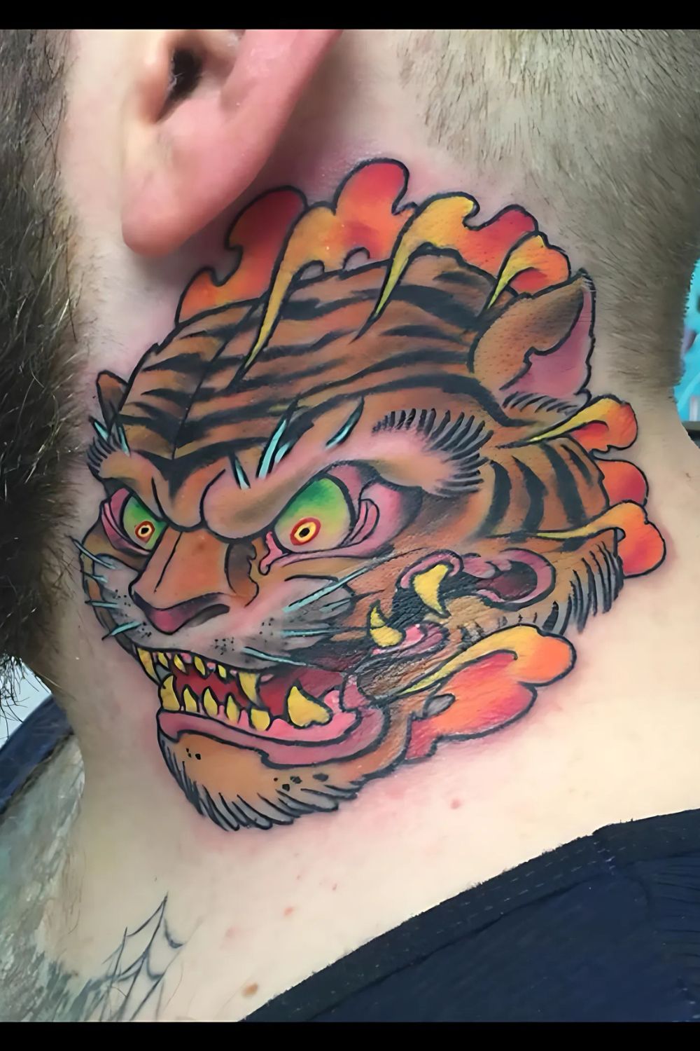 Majestic Tiger Neck Tattoo