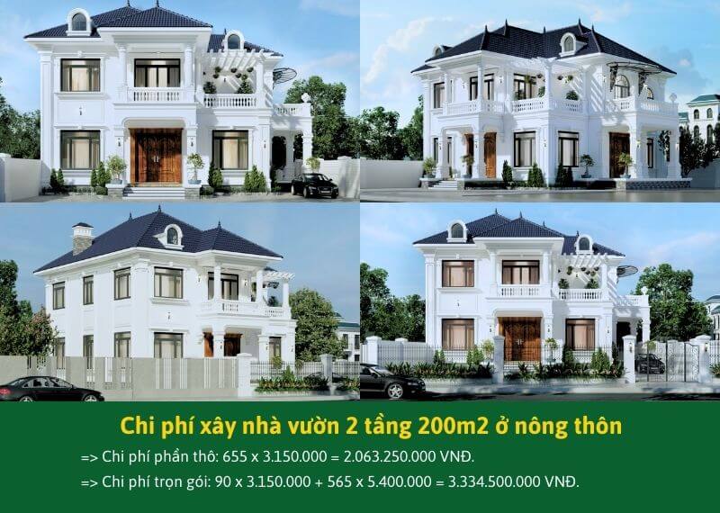 nhà vườn 2 tầng 200m2 ở nông thôn Xây dựng Nhất Tín