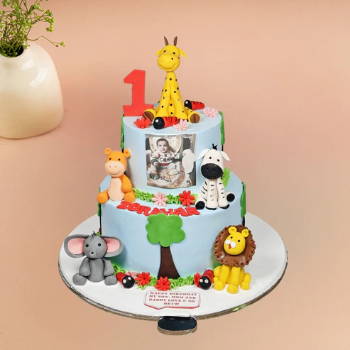 Baby Animal Safari Cake | Cakofy