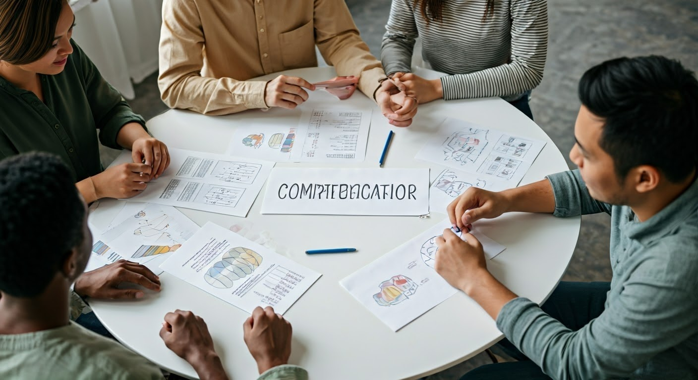 Team conducting competitor research