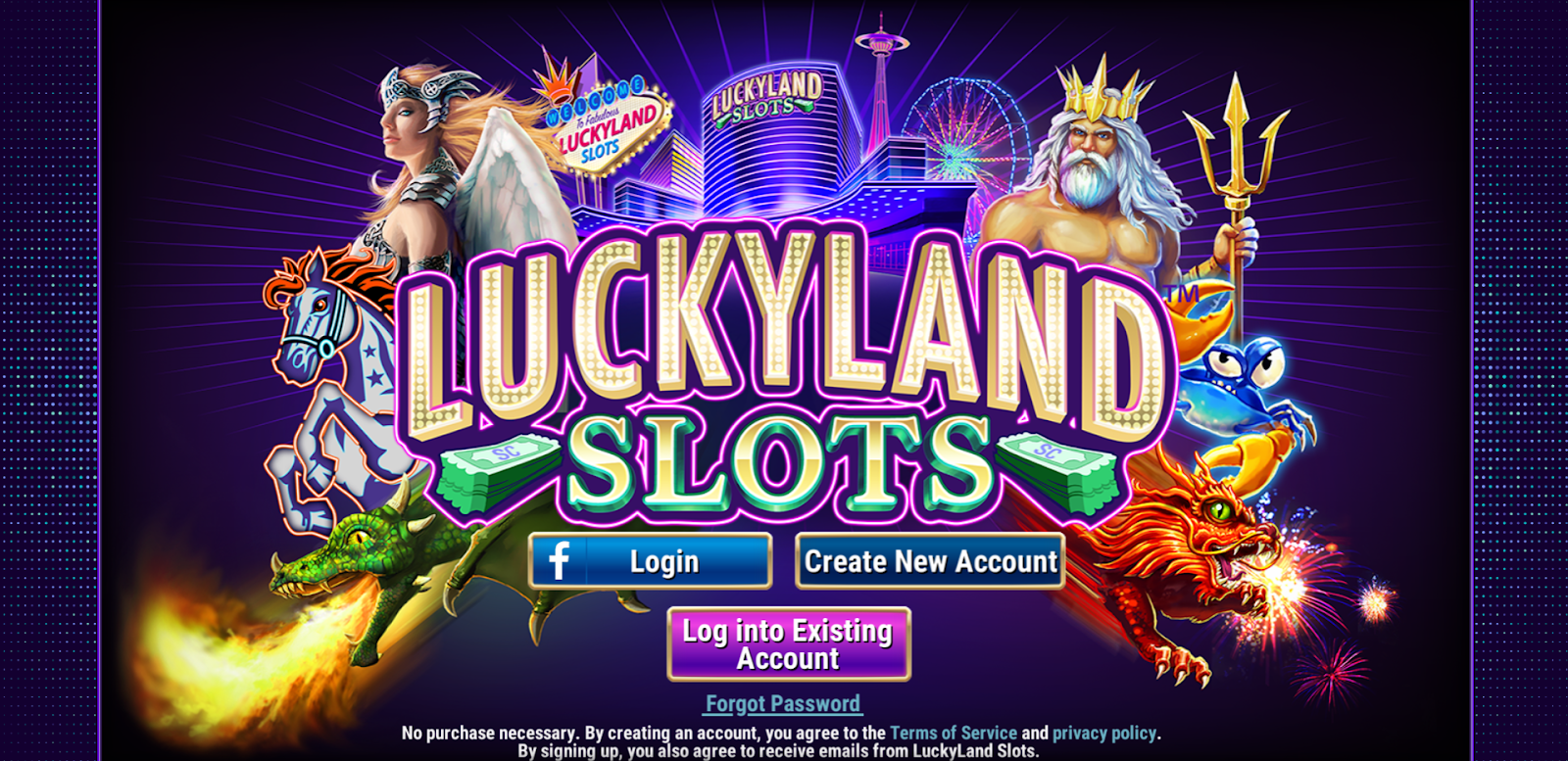 LuckyLand Slots Sign Up Page