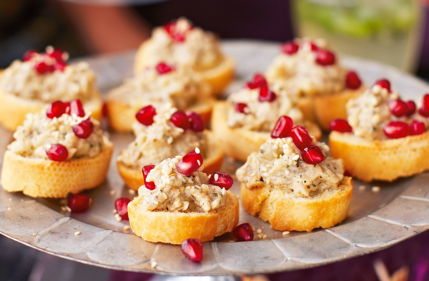 Smoky Aubergine Crostini