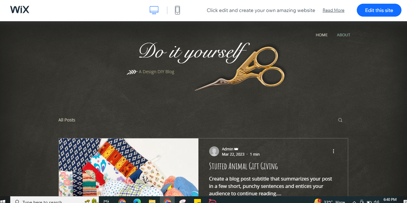 DIY blog design template