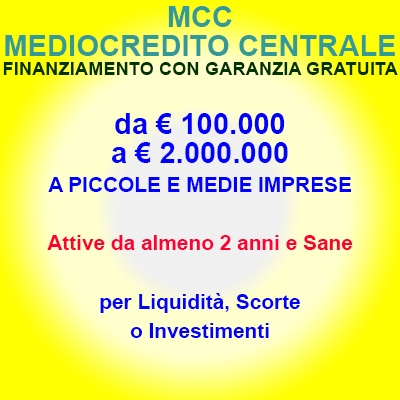 MCC FINANZIAMENTI DA 100.000 A 2