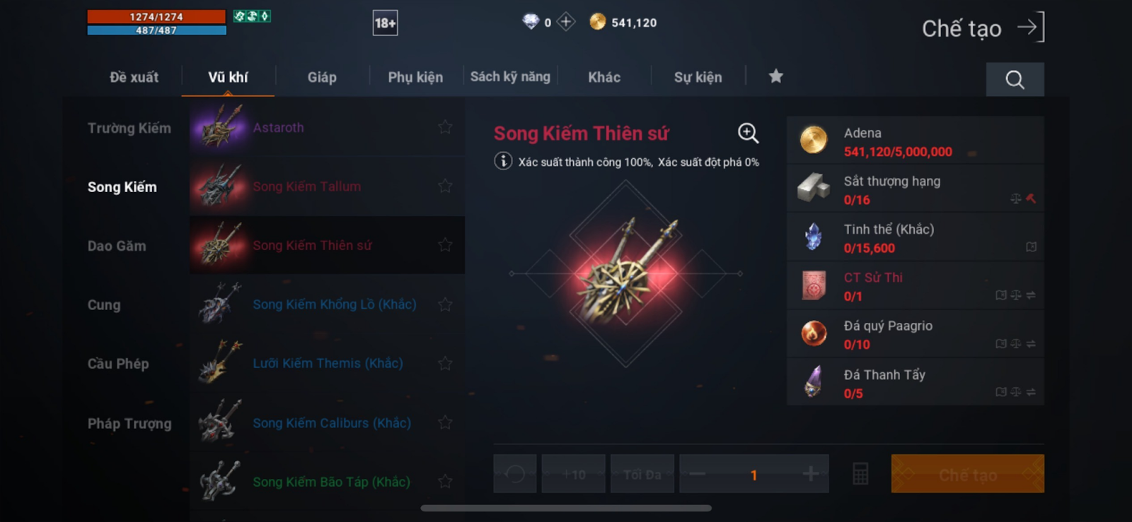 Các Loại Vũ Khí Và Trang Bị Tốt Nhất Trong Lineage2M