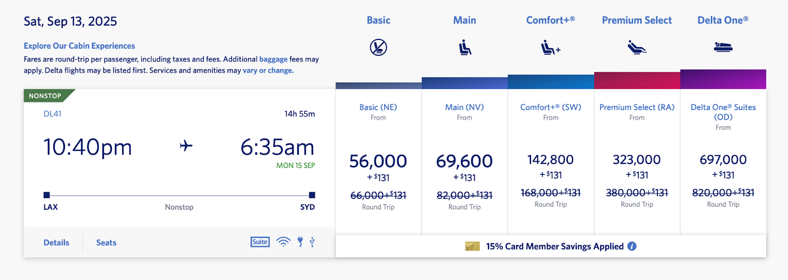 LAX to SYD on Delta