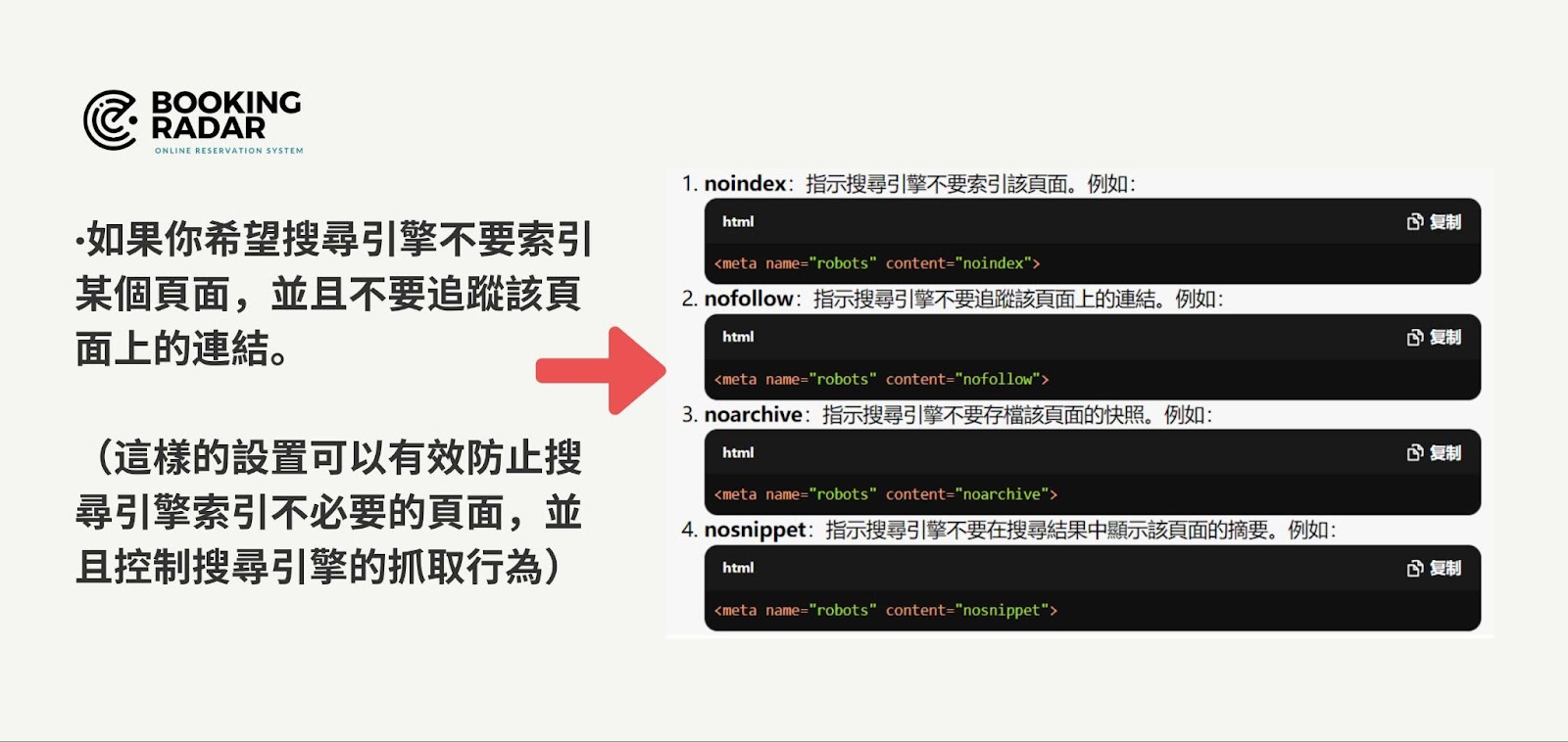 設置Meta Robots標籤