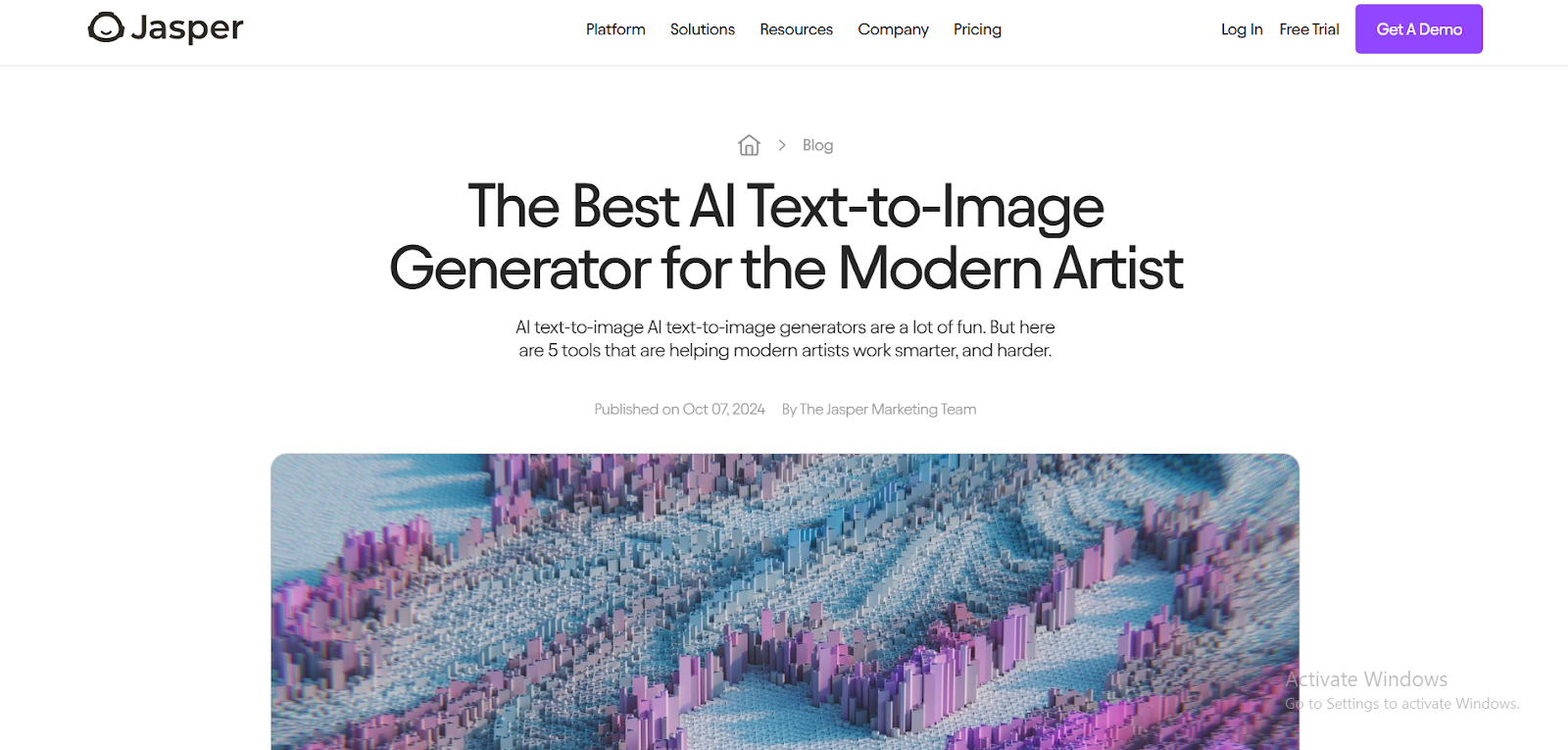 jasper ai text to image generator interface