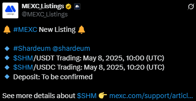 Shardeum MEXC listing