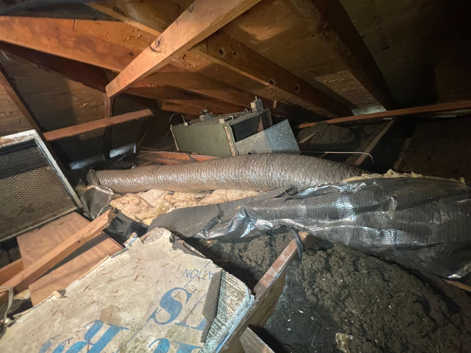 Old ductwork that is damaged.