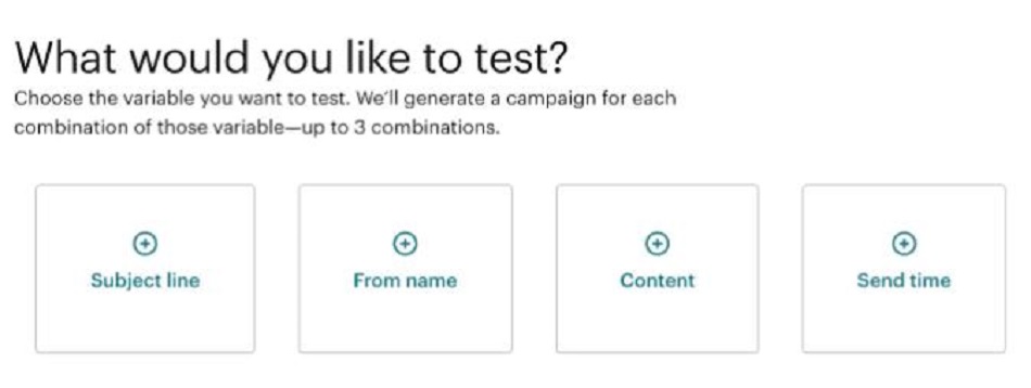 Types of A/B testing in Mailchimp