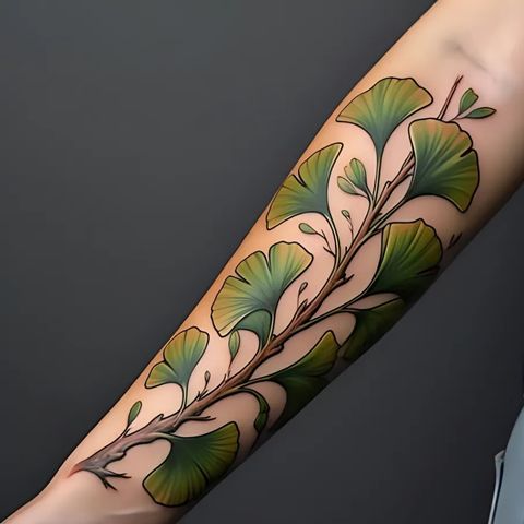 Ginkgo Branch Tattoo