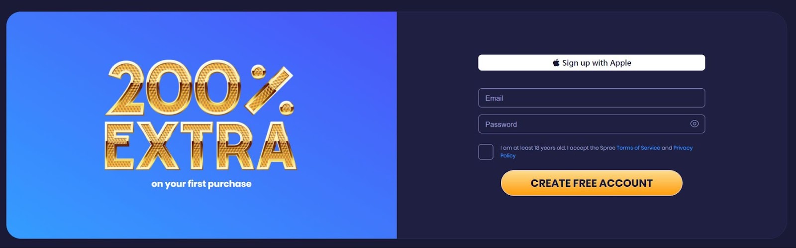 Spree first purchase bonus