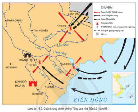 BÀI 13. CÔNG CUỘC XÂY DỰNG VÀ BẢO VỆ ĐẤT NƯỚC THỜI NGÔ, ĐINH, TIỀN LÊ (939- 1009)1. Những nét chính về thời NgôCâu 1: Đọc thông tin, tư liệu và quan sát sơ đồ 13.1, hình 13.2, hãy nêu những nét chính về sự thành lập và tổ chức bộ máy nhà nước dưới thời Ngô.Đáp án chuẩn:Vua Ngô đứng đầu triều đình, quyết định mọi công việc và cử các tướng có công lao để trấn giữ và quản lí các châu quan trọng. Động thái xưng vương của Ngô Quyền và chính sách của nhà Ngô đã mở ra thời kỳ độc lập và tự chủ lâu dài cho đất nước.2. Sự thành lập nhà ĐinhCâu 1: - Đọc thông tin và quan sát hình 13.1, lược đồ 13.1, hãy trình bày quá trình Đinh Bộ Lĩnh thống nhất đất nước.- Đọc thông tin và quan sát hình 13.3, hãy cho biết công lao của Đinh Bộ Lĩnh đối với dân tộc.Đáp án chuẩn:- Quá trình Đinh Bộ Lĩnh thống nhất đất nước:  + Năm 944, sau khi Ngô Quyền mất, Dương Tam Kha tự xưng Bình Vương.  + Năm 965, trung ương suy yếu, các thế lực địa phương nổi dậy, dẫn đến  cục diện 12 sử quân