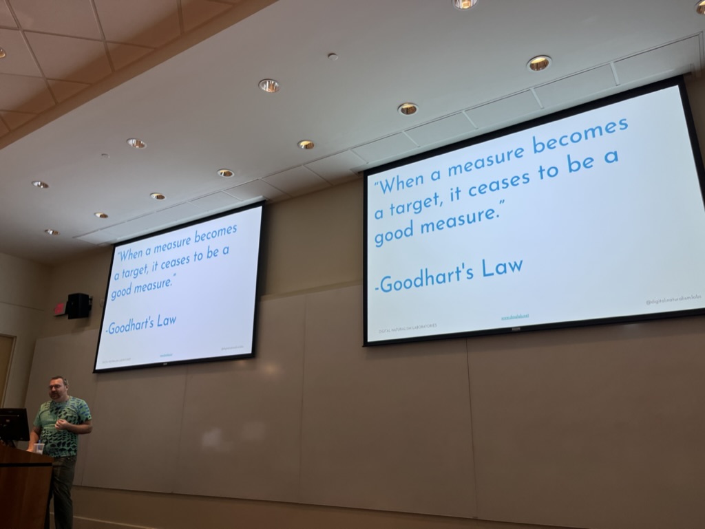 Photo of Andy giving a public lecture at Georgia Tech