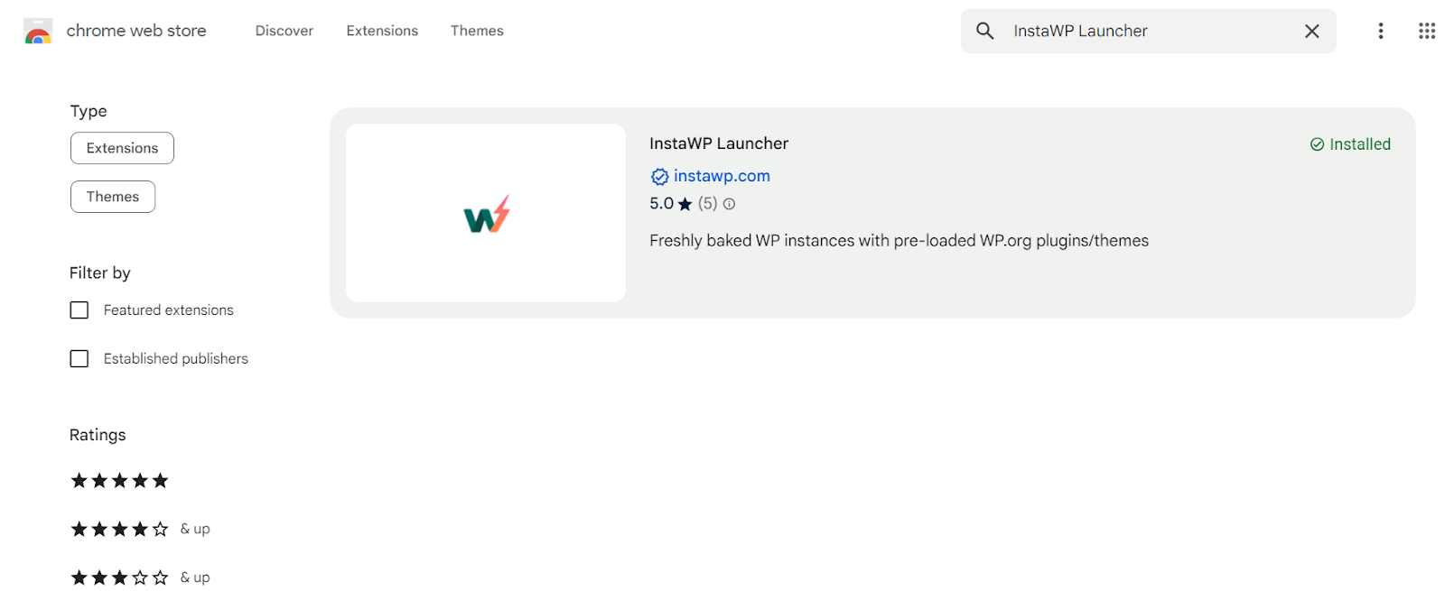 What is the InstaWP Launcher Chrome Extension?