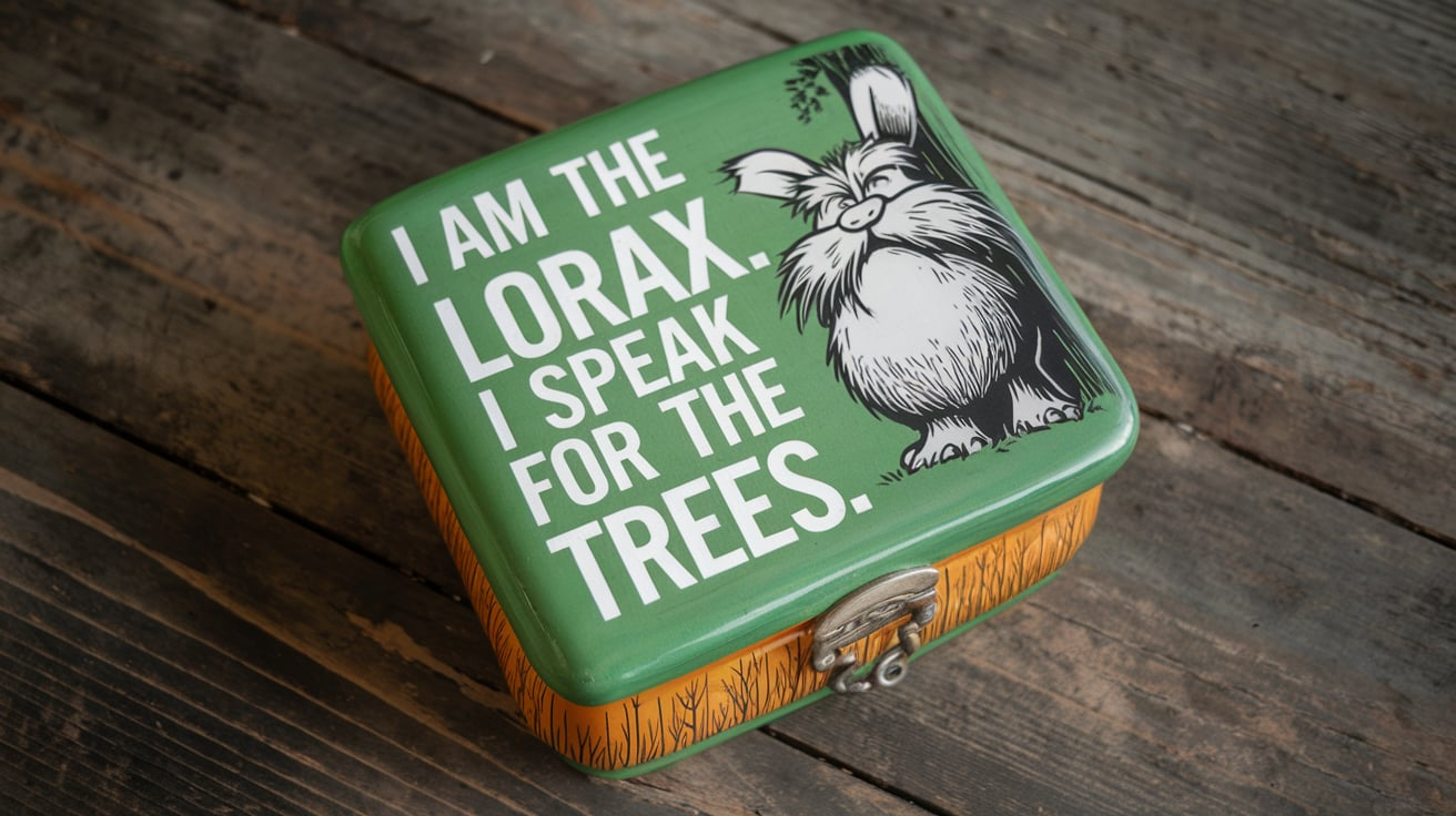 Lorax-themed pottery box