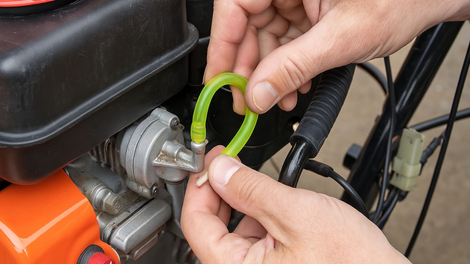 Reattach the snowblower fuel lines