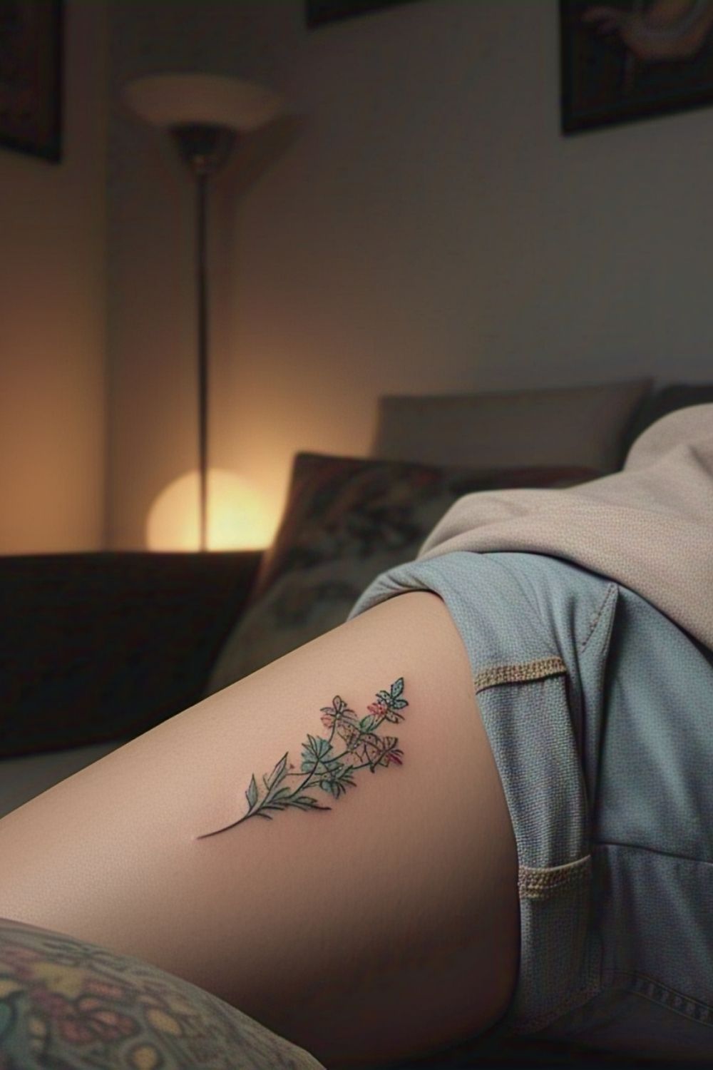 Simple Thigh Tattoo