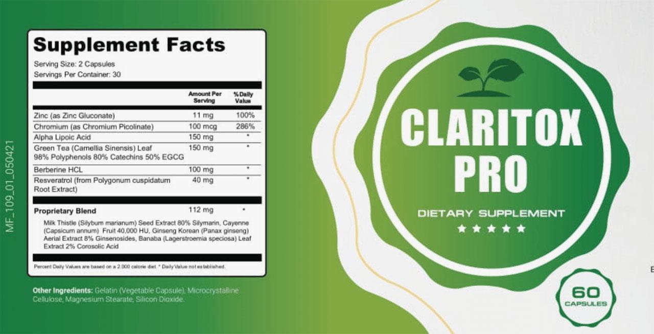 Claritox Pro Supplement Facts