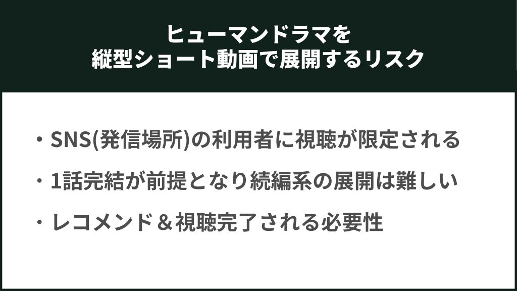 ヒューマンドラマを縦型ショート動画で展開するデメリット・リスク