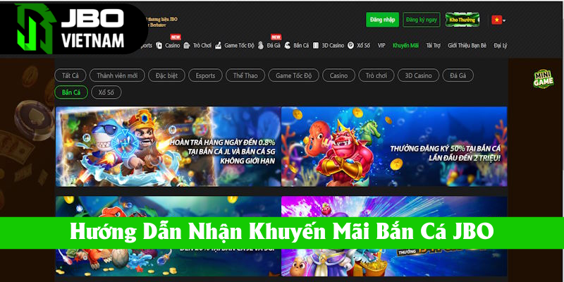 Chỉ dẫn tham gia khuyến mãi bắn cá tại JBO