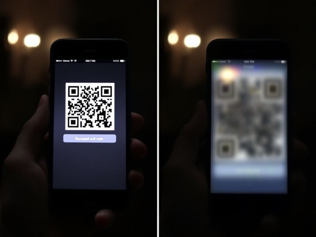 Comparison of successful and failed QR code scans