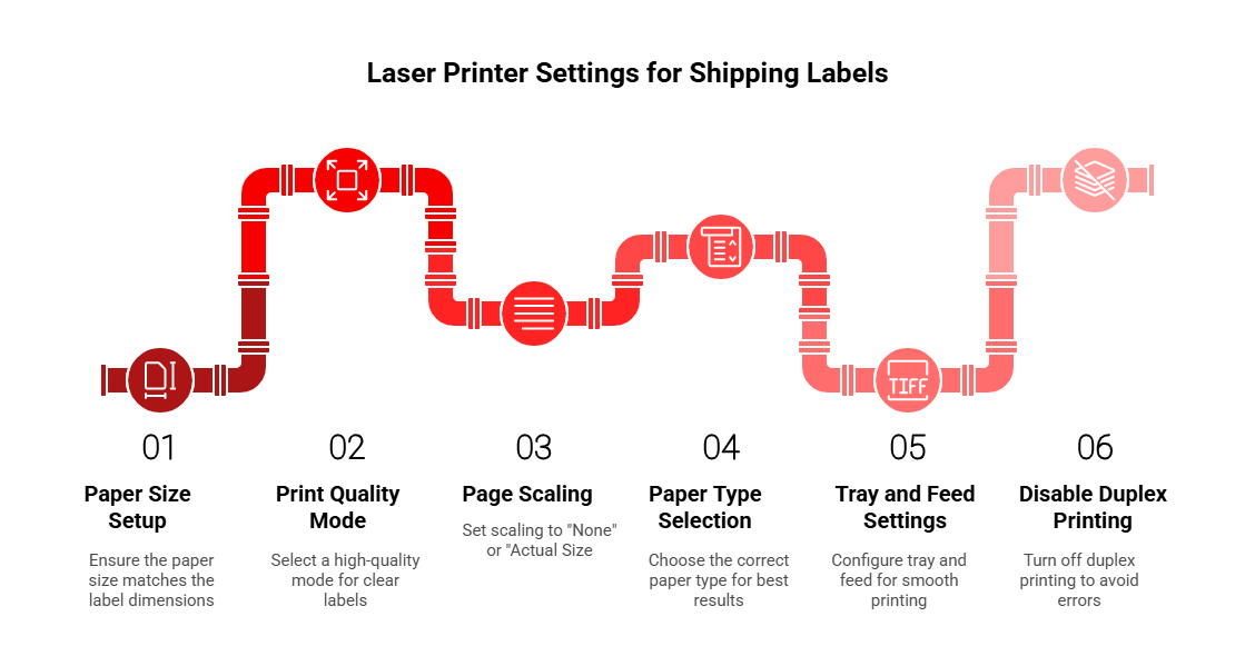Infographics of Settings Are Required for Shipping Labels on a Laser Printer