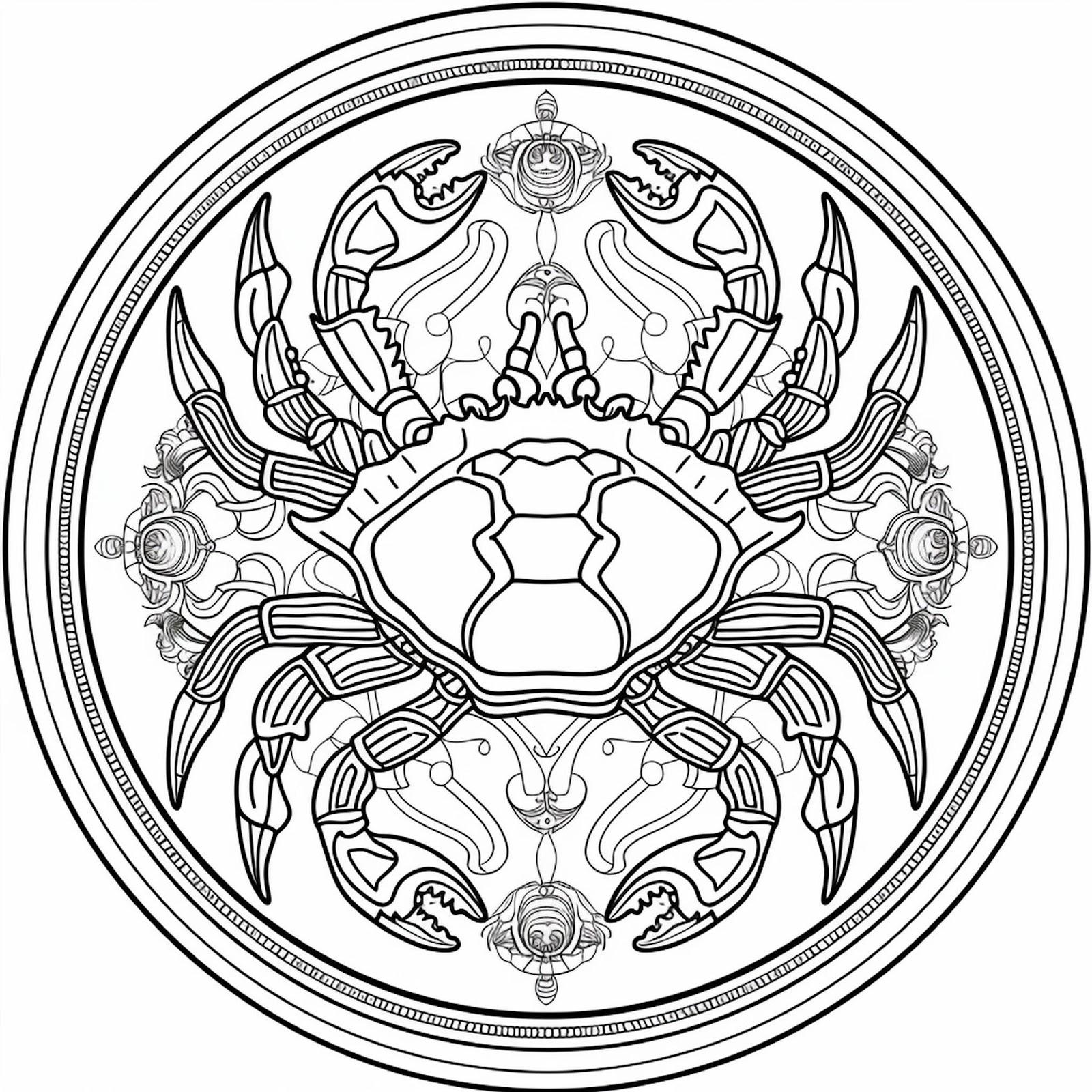 Cancer Mandala Coloring Page