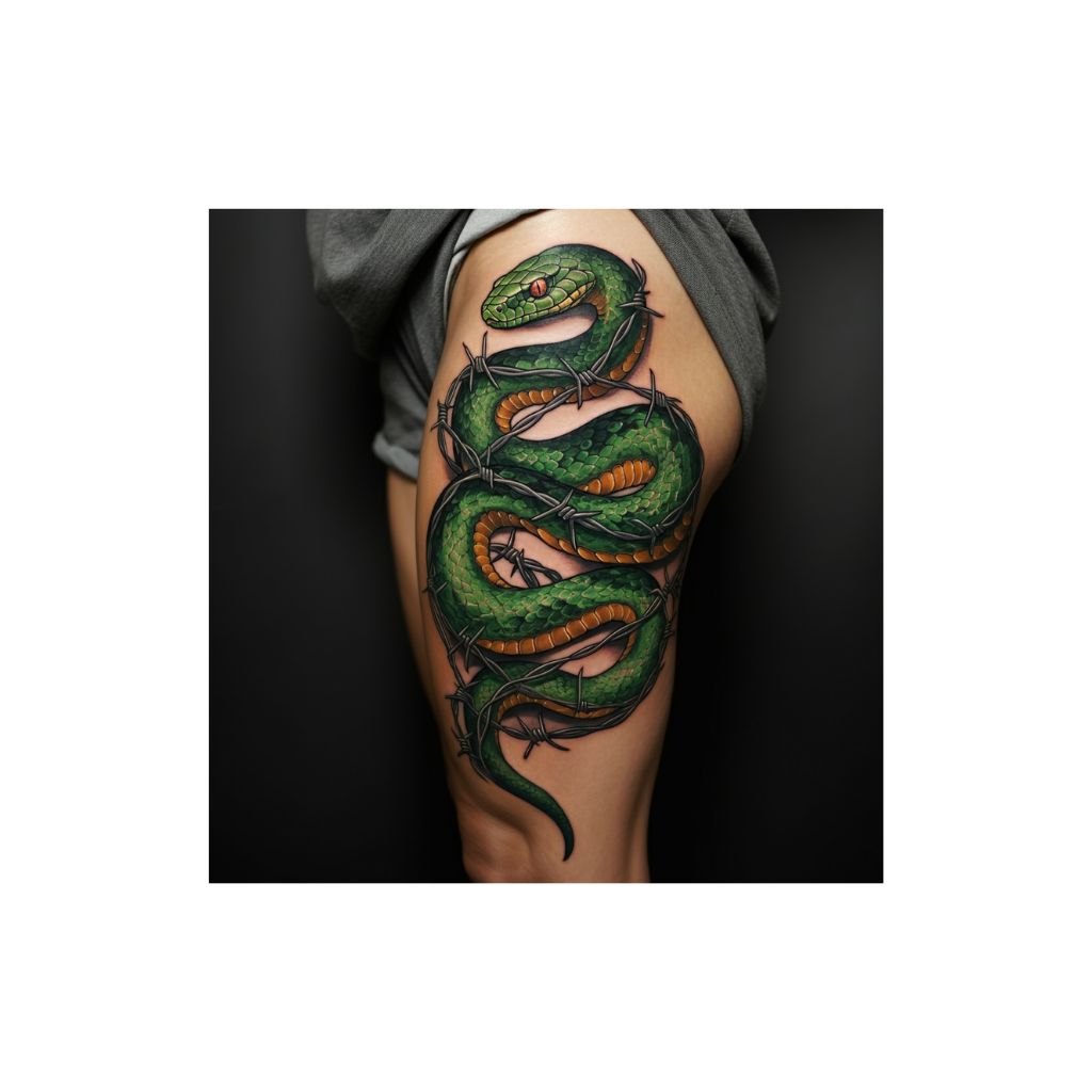 Barbed Wire Snake Tattoo
