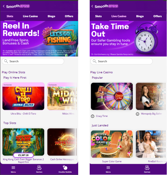 Screenshots of a screenshot of a casino app

AI-generated content may be incorrect.