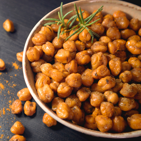 healthy roasted chickpeas snack in the office