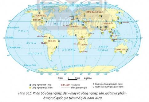 BÀI 30: ĐỊA LÍ CÁC NGÀNH CÔNG NGHIỆPI. CÔNG NGHIỆP KHAI THÁC THAN, DẦU KHÍCâu 1: Dựa vào bảng 30, hình 30.1, thông tin trong bài và hiểu biết của bản thân, em hãy:- Trình bày vai trò và đặc điểm cơ bản của công nghiệp khai thác than, dầu khí.- Nhận xét sự phân bố công nghiệp khai thác than, dầu khí trên thế giới.Gợi ý đáp án:a. Khai thác than:  - Cung cấp nguyên liệu, nhiên liệu cho các ngành kinh tế và đời sống xã hội.  - Cung cấp nguốn hàng xuất khẩu ở một số quốc gia.b. Khai thác dầu khí:  - Cung đấp nguồn nhiên liệu quan trọng trong sản xuất và đời sống.  - Sản xuất ra nhiều loại hoá phẩm, dược phẩm.  - Là nguồn thu ngoại tệ chủ yếu của nhiều quốc gia.* Đặc điểm cơ bản của công nghiệp khai thác than, dầu khí:a. Khai thác than: xuất hiện từ rất sớm, quá trình khai thác  gây tác động lớn đến môi trường.b. Khai thác dầu khí: xuất hiện sau công nghiệp khai thác than, cung cấp nguồn nhiên liệu dễ sử dụng, quá trình khai thác gây tác động lớn đến môi trường.* Sự phân bố công nghiệp khai thác than, dầu khí trên thế giới:a. Khai thác than:   - Sản lượng than khai thác toàn thế giới vẫn tiếp tục gia tăng: = từ 4,7 tỉ tấn (năm 1990) lên 7,7 tỉ tấn (năm 2020). b. Khai thác dầu khí:  - Sản lượng dầu khai thác toàn thế giới nhìn chung có sự gia tăng: từ 3,1 tỉ tấn (năm 1990) lên 4,1 tỉ tấn (năm 2020).   - Các quốc gia có sản lượng khai thác lớn là Hoa Kỳ, Liên bang Nga, A-rập Xê-út, Ca-na-đa, l-rác,....II. CÔNG NGHIỆP KHAI THÁC QUẶNG KIM LOẠICâu 2: Dựa vào hình 30.1, thông tin trong bài và hiểu biết của bản thân, em hãy:- Trình bày vai trò và đặc điểm của công nghiệp khai thác quặng kim loại.- Nhận xét sự phân bố công nghiệp khai thác quặng kim loại trên thế giới.Gợi ý đáp án:* Vai trò của công nghiệp khai thác quặng kim loại:  - Cung cấp nguyên liệu chủ yếu cho ngành công nghiệp luyện kim.   - Là nguồn hàng xuất khẩu ở một số quốc gia.* Đặc điểm của công nghiệp khai thác quặng kim loại:  - Công nghiệp khai thác quặng kim loại khá đa dạng.   - Việc khai thác tập trung ở một số loại quặng như bô-xít, đồng, sắt, vàng,... * Sự phân bố công nghiệp khai thác quặng kim loại trên thế giới:  - Quặng sắt: được khai thác nhiều ở Ô-xtrây-li-a, Bra-xin, Trung Quốc, Ấn Độ, ...  - Quặng bô-xít được khai thác nhiều ở Ô-xtrây-li-a, Trung Quốc, Ghi-nê ...  - Quặng vàng được khai thác nhiều ở Trung Quốc, Ô-xtrây-li-a, Liên bang Nga, ...  - Các khoáng sản khác như CHDC Công-gô, Pê-ru, Việt Nam,...III. CÔNG NGHIỆP ĐIỆN LỰCCâu 3: Dựa vào thông tin trong bài kết hợp quan sát hình 30.2, hình 30.3 và hiểu biết của bản thân, em hãy:- Trình bày vai trò và đặc điểm của công nghiệp điện lực.- Nhận xét sự phân bố công nghiệp điện lực trên thế giới.Gợi ý đáp án:* Vai trò của công nghiệp điện lực:  - Là cơ sở năng lượng thiết yếu để phát triển các ngành kinh tế  - Là nhân tố quan trọng trong phân bố các ngành công nghiệp hiện đại   - Góp phần nâng cao đời sống văn hoá, củng cố an ninh quốc phòng.* Đặc điểm của công nghiệp điện lực: cơ cấu sản lượng điện khá đa dạng và có sự thay đổi theo thời gian. * Sự phân bố công nghiệp điện lực trên thế giới: Sản lượng điện toàn thế giới không ngừng tăng=> Các quốc gia có sản lượng điện lớn là những quốc gia có nền kinh tế phát triển hoặc dân số đông nên nhu cầu tiêu thụ điện rất lớn như Trung Quốc, Hoa Kỳ, Ấn Độ, Liên bang Nga, Nhật Bản,.. IV. CÔNG NGHIỆP ĐIỆN TỬ - TIN HỌCCâu 4: Dựa vào hình 30.4, thông tin trong bài và hiểu biết của bản thân, em hãy:- Trình bày vai trò và đặc điểm của công nghiệp điện tử - tin học.- Nhận xét sự phân bố công nghiệp điện tử - tin học trên thế giới.Gợi ý đáp án:* Vai trò của công nghiệp điện tử - tin học:  - Có vị trí then chốt trong nền kinh tế và tác động lan toả mạnh mẽ đến các ngành công nghiệp khác.  - Sản phẩm của công nghiệp điện tử - tin học đã trở thành lực lượng sản xuất trực tiếp.  - Thúc đẩy sự xuất hiện của nhiều ngành có hàm lượng khoa học - kĩ thuật cao, làm thay đổi cơ bản cơ cấu lao động và trình độ lao động trên thế giới.* Đặc điểm của công nghiệp điện tử - tin học:  - Là ngành công nghiệp trẻ, phát triển bùng nổ từ năm 1990 trở lại đây.  - Khá đa dạng  - Là ngành công nghiệp yêu cầu nguồn lao động có trình độ chuyên môn kĩ thuật cao* Sự phân bố: hầu hết các nước phát triển và ở nhiều nước đang phát triển V. CÔNG NGHIỆP SẢN XUẤT HÀNG TIÊU DÙNGCâu 5: Dựa vào hình 30.5, thông tin trong bài và hiểu biết của bản thân, em hãy:- Trình bày vai trò và đặc điểm của công nghiệp sản xuất hàng tiêu dùng.- Giải thích vì sao công nghiệp sản xuất hàng tiêu dùng phân bố rộng rãi ở nhiều quốc gia, kể cả các quốc gia đang phát triển.Gợi ý đáp án:* Vai trò của công nghiệp sản xuất hàng tiêu dùng:  - Tạo ra các sản phẩm phục vụ nhu cầu tiêu dùng hằng ngày của người dân.  - Nhiều sản phẩm của ngành là mặt hàng có giá trị xuất khẩu.  - Góp phần giải quyết việc làm và nâng cao thu nhập cho người dân.* Đặc điểm của công nghiệp sản xuất hàng tiêu dùng:  - Cơ cấu công nghiệp sản xuất hàng tiêu dùng đa dạng: dệt - may, da giày, giấy - in, văn phòng phẩm,...  - Vốn đầu tư thường ít, quy trình sản xuất đơn giản hơn các ngành công nghiệp khác, thời gian sản xuất ngắn.  - Công nghiệp sản xuất hàng tiêu dùng là ngành thường gây ô nhiễm môi trường trong quá trình sản xuất.* Công nghiệp sản xuất hàng tiêu dùng phân bố rộng rãi ở nhiều quốc gia, kể cả các quốc gia đang phát triển vì: Ngành công nghiệp sản xuất hàng tiêu dùng thuộc ngành công nghiệp nhẹ, chủ yếu cung cấp vật phẩm tiêu dùng hàng ngày cho con người.VI. CÔNG NGHIỆP THỰC PHẨMCâu 6: Dựa vào thông tin trong bài, hình 30.5 và hiểu biết của bản thân, em hãy:- Trình bày vai trò và đặc điểm của công nghiệp thực phẩm.- Nhận xét và giải thích đặc điểm phân bố công nghiệp thực phẩm.Gợi ý đáp án:* Vai trò của công nghiệp thực phẩm:  - Cung cấp các sản phẩm nhằm đáp ứng nhu cầu ăn, uống hằng ngày của con người.  - Góp phần thúc đẩy sự phát triển ngành sản xuất nông nghiệp, thuỷ sản.  - Là nguyên liệu cho một số ngành công nghiệp khác.  - Cung cấp nguồn hàng xuất khẩu ở một số quốc gia.  - Tạo việc làm và nâng cao thu nhập cho người dân.* Đặc điểm của công nghiệp thực phẩm:  - Đa dạng về cơ cấu ngành: chế biến, bảo quản thịt và các sản phẩm từ thịt; chế biến, bảo quản thuỷ sản và các sản phẩm từ thuỷ sản; chế biến và bảo quản rau quả; sản xuất dầu, mỡ động, thực vật; chế biến sữa và các sản phẩm từ sữa; xay xát và sản xuất bột;...  - Vốn đầu tư thường ít, thời gian thu hồi vốn nhanh.  - Phụ thuộc nhiều vào nguồn lao động, thị trường tiêu thụ, nguồn nguyên liệu.* Phân bố ngành công nghiệp thực phẩm: đang phát triển mạnh và phân bố rộng rãi trên thế giới. Đây là ngành công nghiệp nhẹ, chủ yếu cung cấp vật phẩm tiêu dùng hàng ngày cho con người như: sữa, đồ hộp, rượu, bia, nước ngọt...LUYỆN TẬPCâu 1: Hãy vẽ sơ đồ thể hiện cơ cấu sản phẩm công nghiệp điện tử - tin học.Gợi ý đáp án:Câu 2: Cho ví dụ về một số sản phẩm của ngành công nghiệp thực phẩm.Gợi ý đáp án:Bia: Hà Nội, Sài Gòn, Việt Hà, Tiger, Heniken,...Rượu: Pháp, Nga, vang Đà Lạt,...Nước giải khát: Cocacola, Pepsi,...Sữa: vinamilk, Hà Lan, TH true milk, Mộc Châu,...VẬN DỤNG