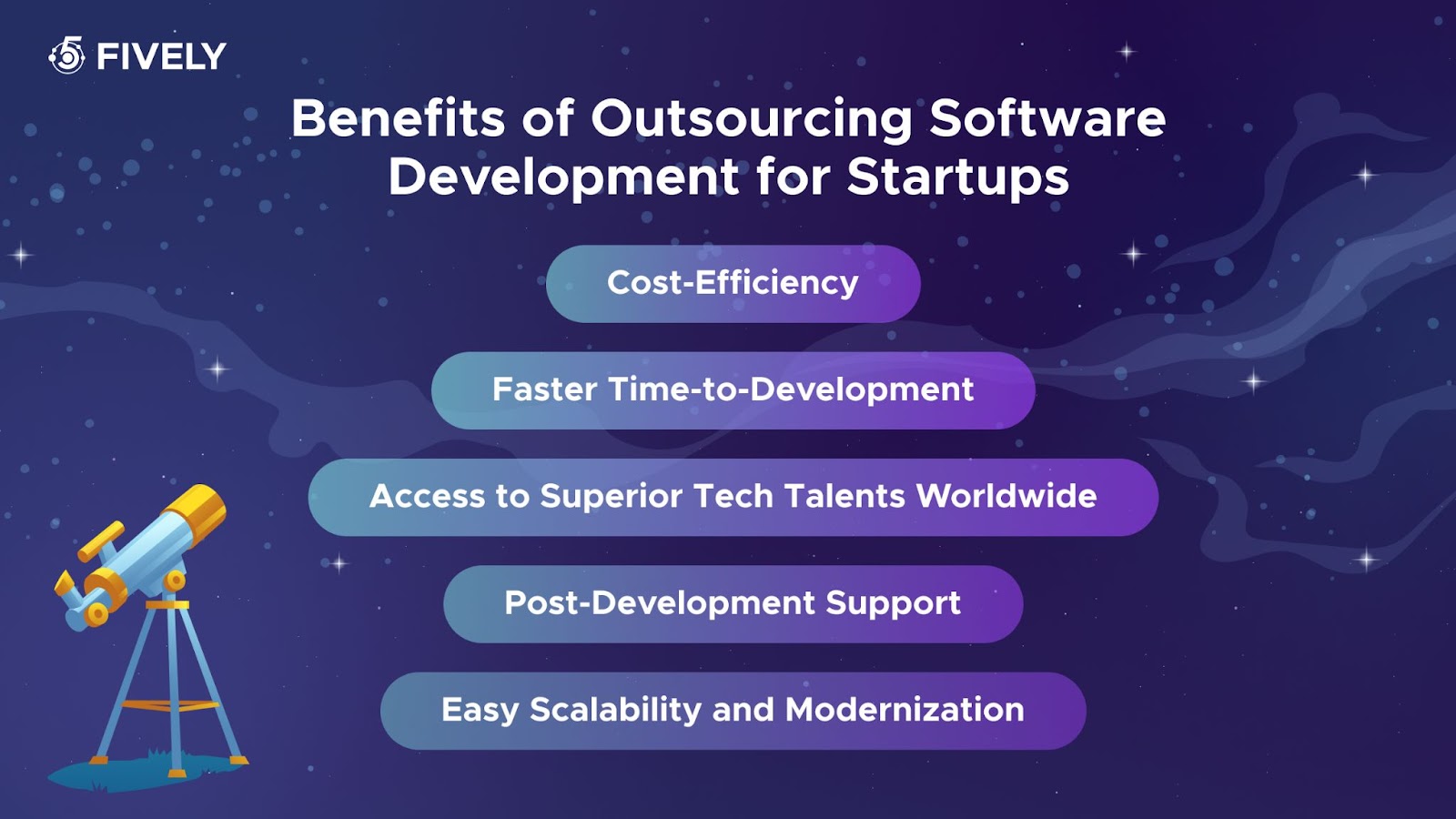 Benefits of outsourcing software development for startups