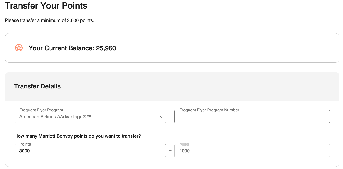 transferring points to AA