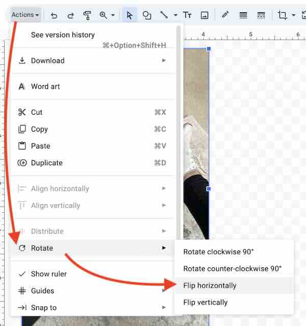 print a mirror image Google Docs