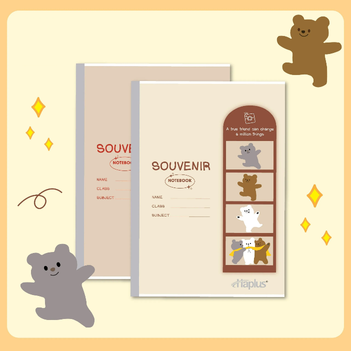 Vở lót ngang Haplus 80 trang Souvenir 5747 - Định lượng 60gsm - Mua 10 quà tặng 1 bút bi