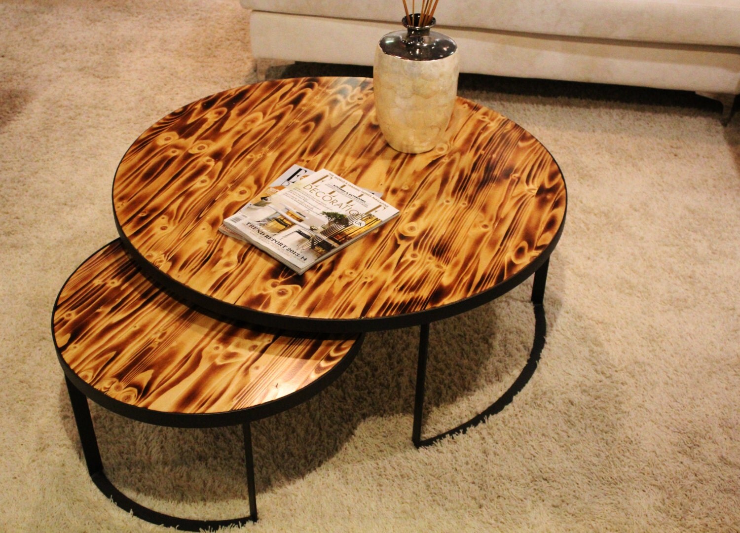 burl wood coffee table