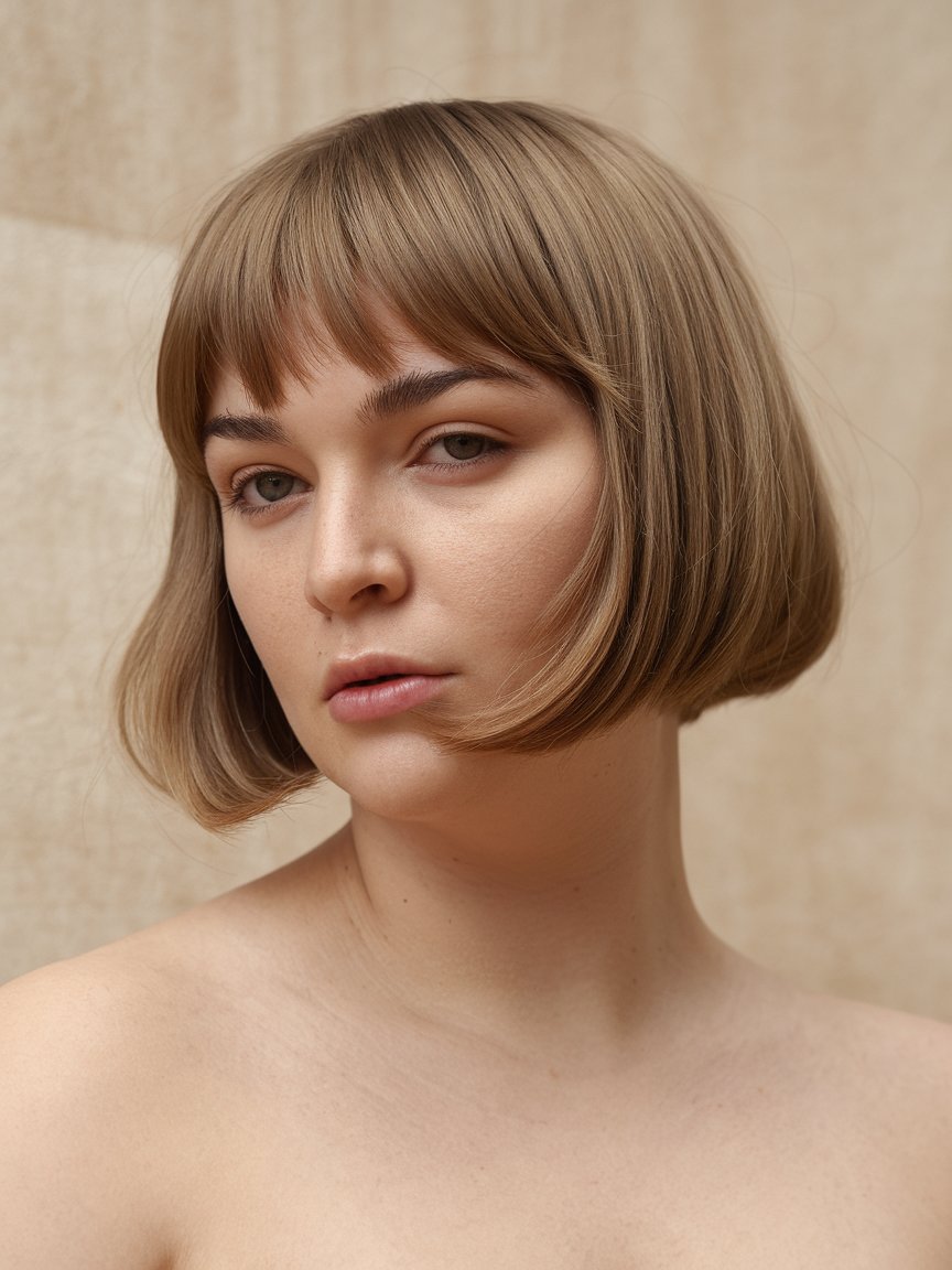 35. Short Choppy Bob with Straight Bangs