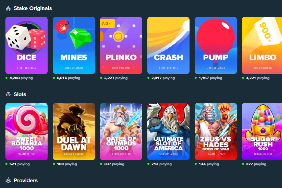 Stake Originals and Slots