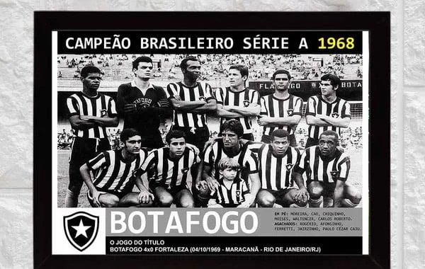 Botafogo Campeão Brasileiro 1968, Quadro com Moldura 33x24cm