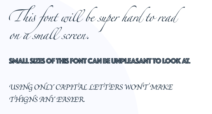 Typography FONTS TO AVOID