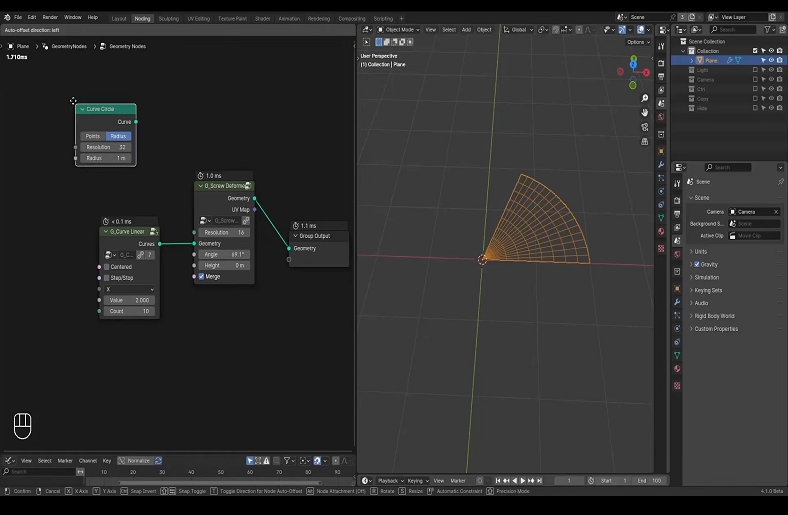 Blender 3D modeling interface with a flower-shaped object