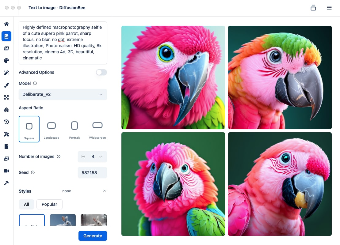 DiffusionBee (Best for offline AI image generation among Mac apps)