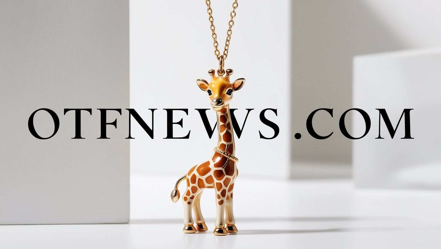 J. Crew Enamel Vintage Giraffe Charm Pendnat Chain