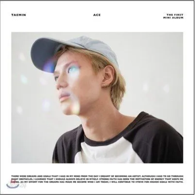 This contains an image of Taemin's  mini-album "ACE" 