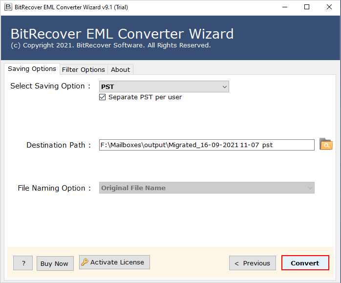 click on convert button
