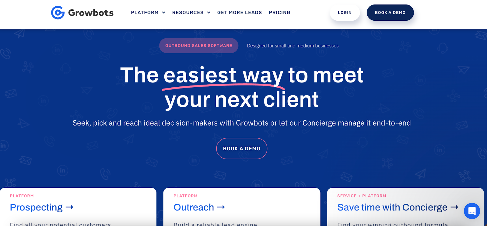 Growbots landing page