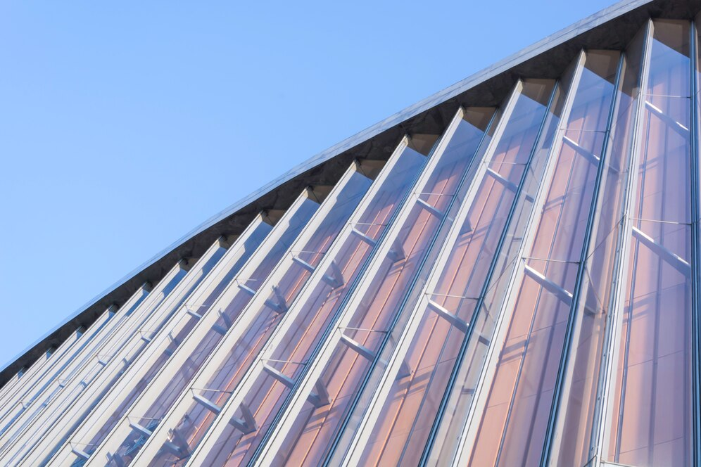 Metal parapets installed on a commercial office building.