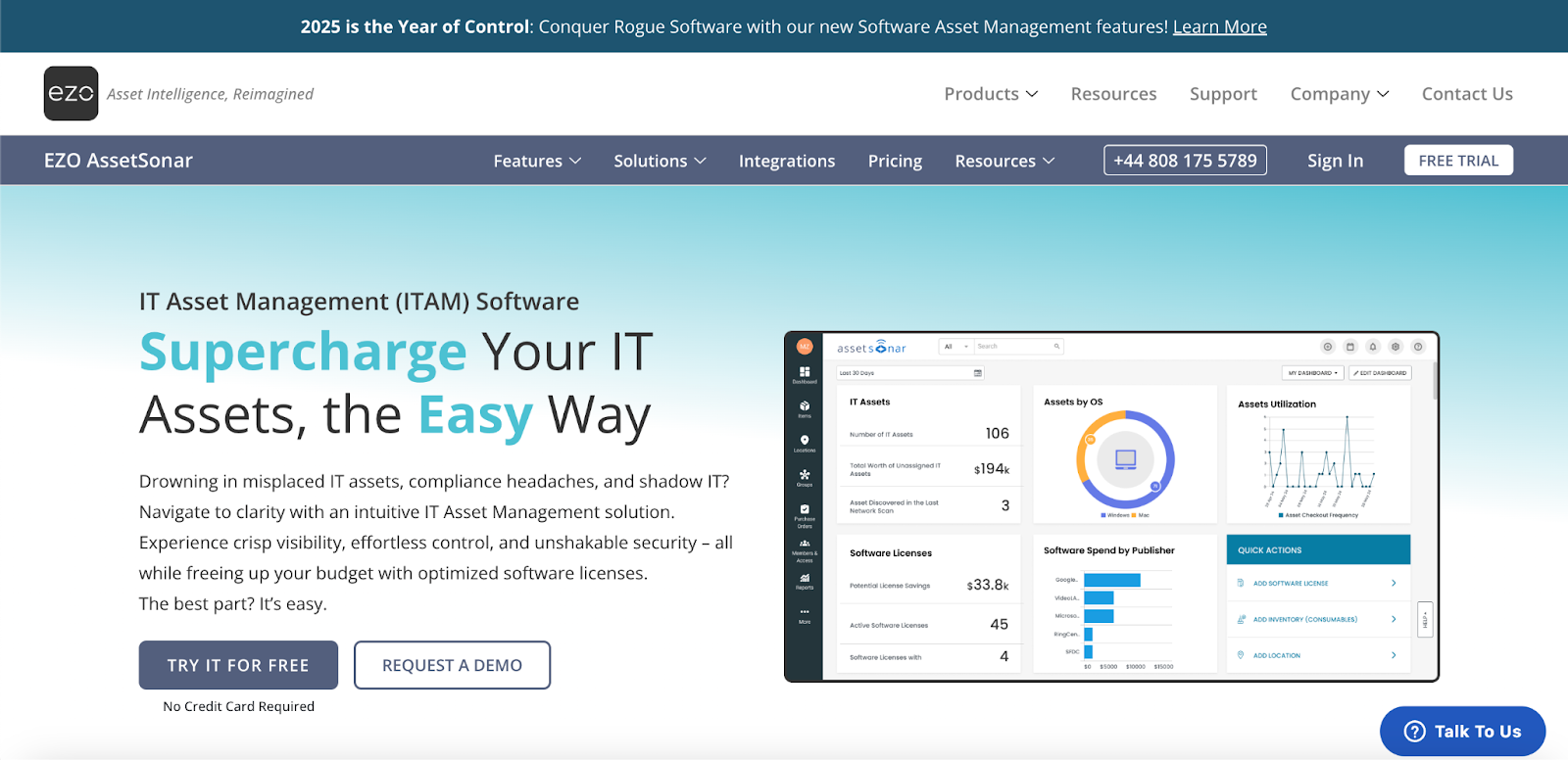 ITAM Solution - EZO AssetSonar